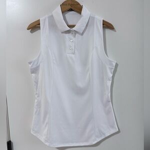 Callaway White Sleeveless Polo Tank
